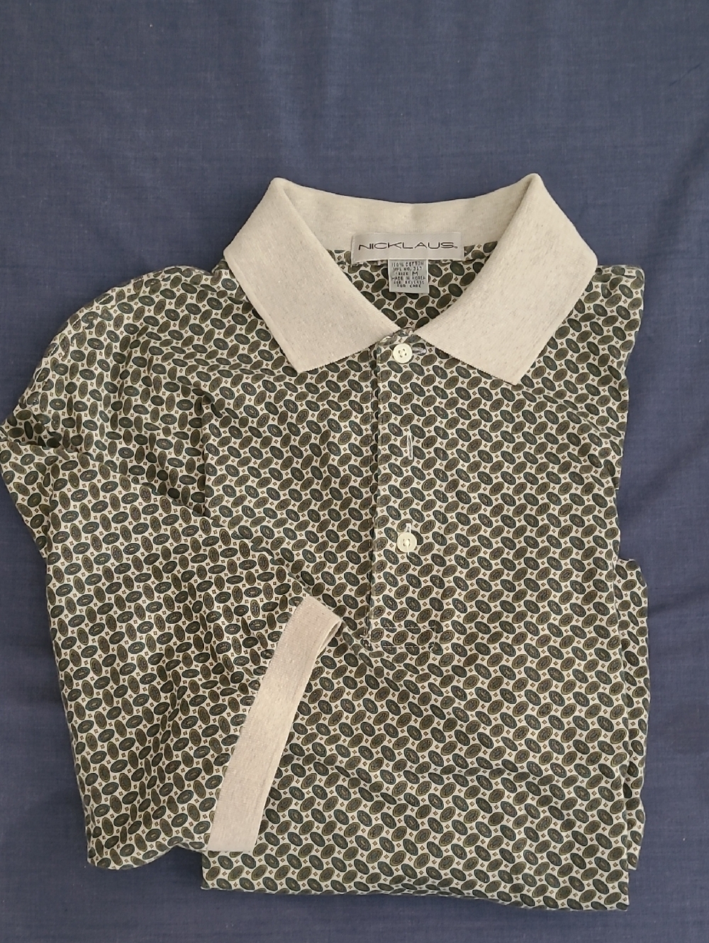 Nicklaus Beige Patterned Polo Shirt for Men